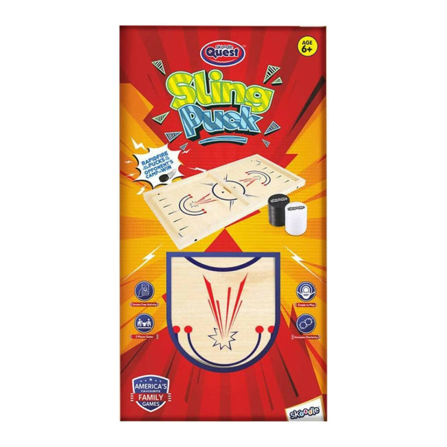 Skoodle Sling Puck Game, Super Fast Portable Table Board Game for Kids and Adults, Tabletop Slingshot Games Toys for Boys and Girls Hover Image