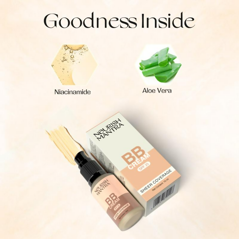 Nourish Mantra BB Cream with SPF 25 with SPF for Long-lasting, Even Coverage