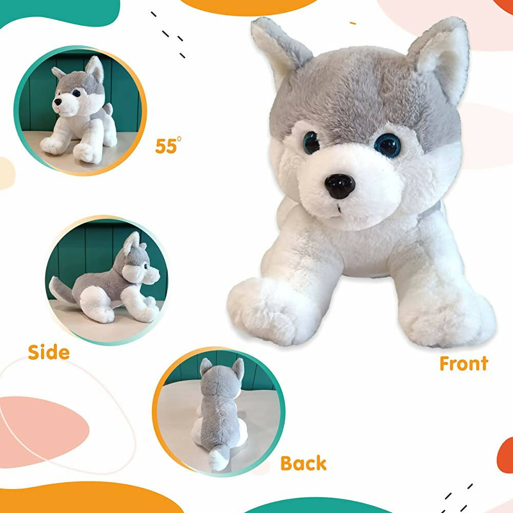 Webby Plush Husky Dog Stuffed Animal Puppy Soft Toy-Grey