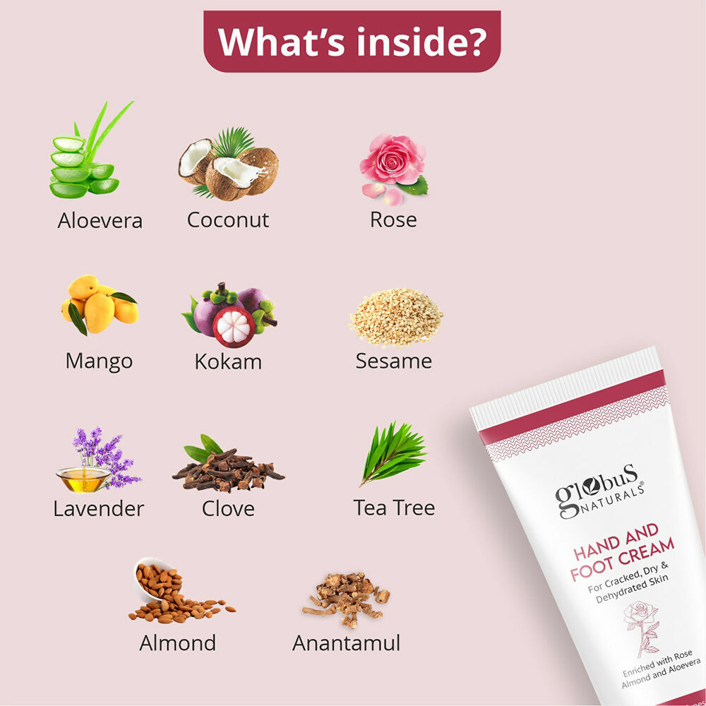 Globus Naturals Nourishing Hand & Foot Cream, On The Go Hydration