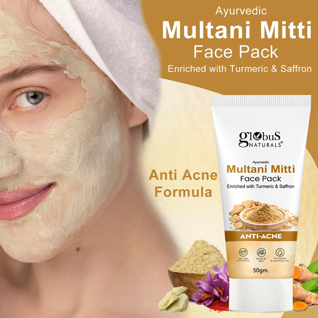 Globus Naturals Anti Acne Multani Mitti Face Pack, For Oily & Acne Prone Skin