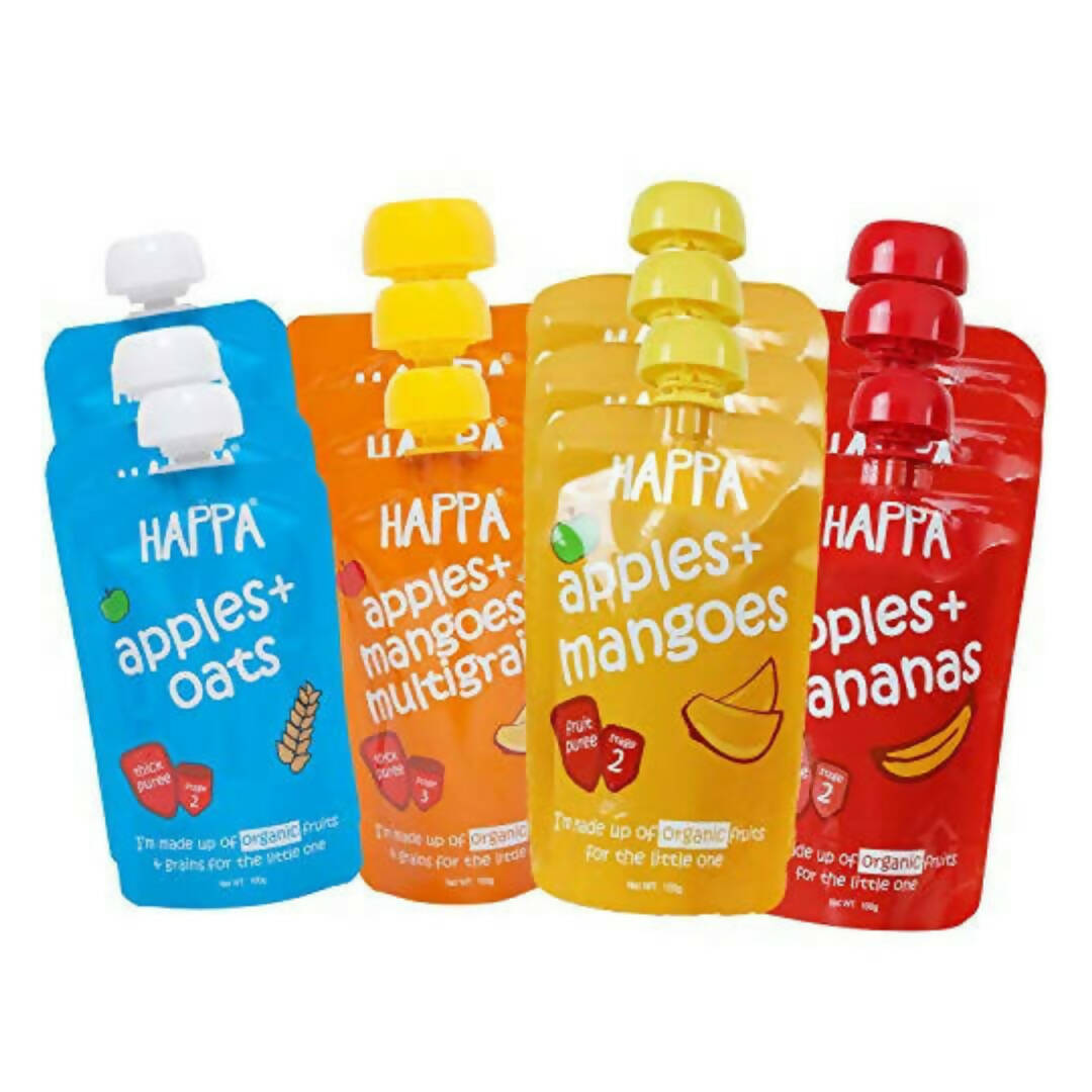 Happa Organic Food, Fruit & Multigrain Puree Combo