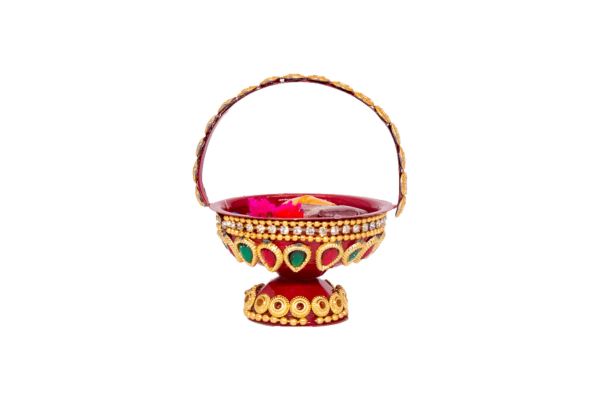 Sri Rudra Decorative Kumkum Haldi Pooja Basket – Small Hover Image