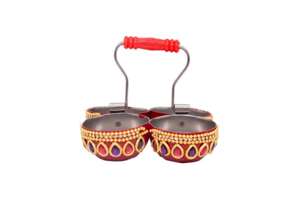 Sri Rudra Decorative Steel Chaumukha Stand Hover Image
