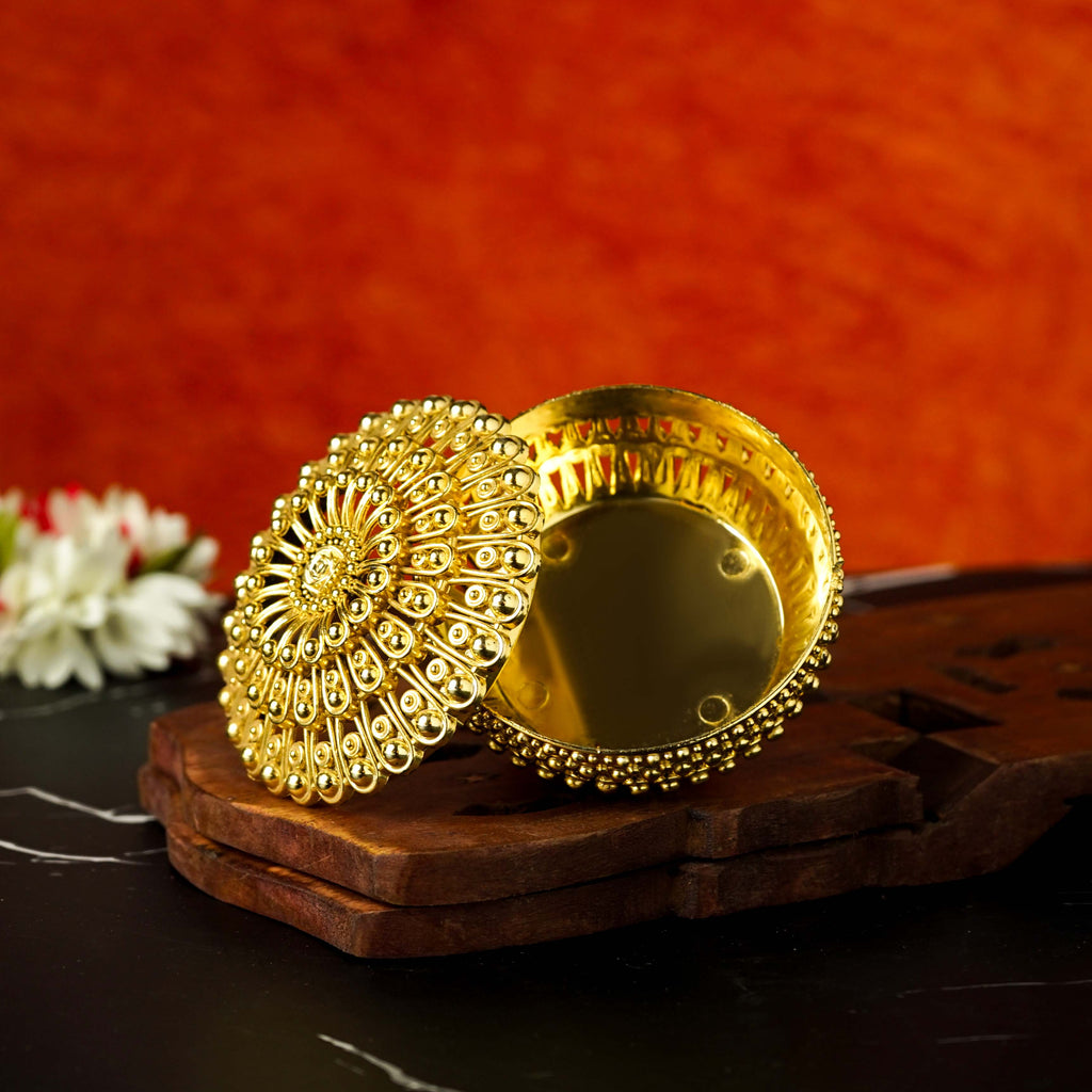 Sri Rudra Gold Fancy Tray Round Bowl (EAN 8906101491865)