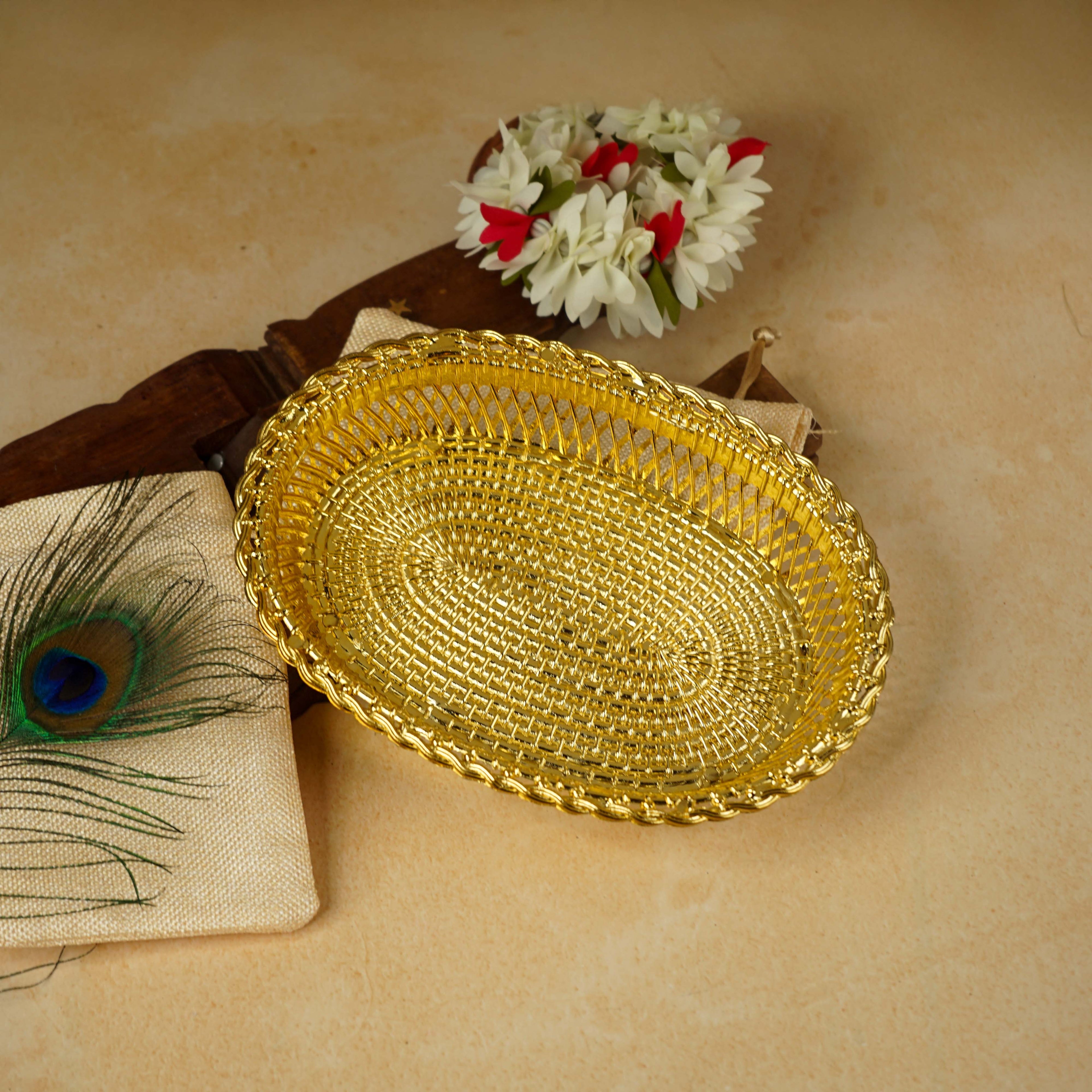 Sri Rudra Decorative Color Flower Tray (SR 0639)