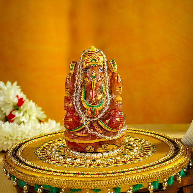 Sri Rudra Natural Rose Ganesh (SR01286) Hover Image