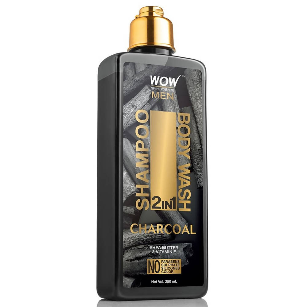 Wow Skin Science Men Charcoal 2 in 1 Body Wash And Shampoo