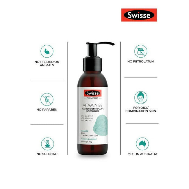 Swisse Skincare Vit B3 Blemish Moisturiser With Green Tea & Willow Bark Extract Main Image