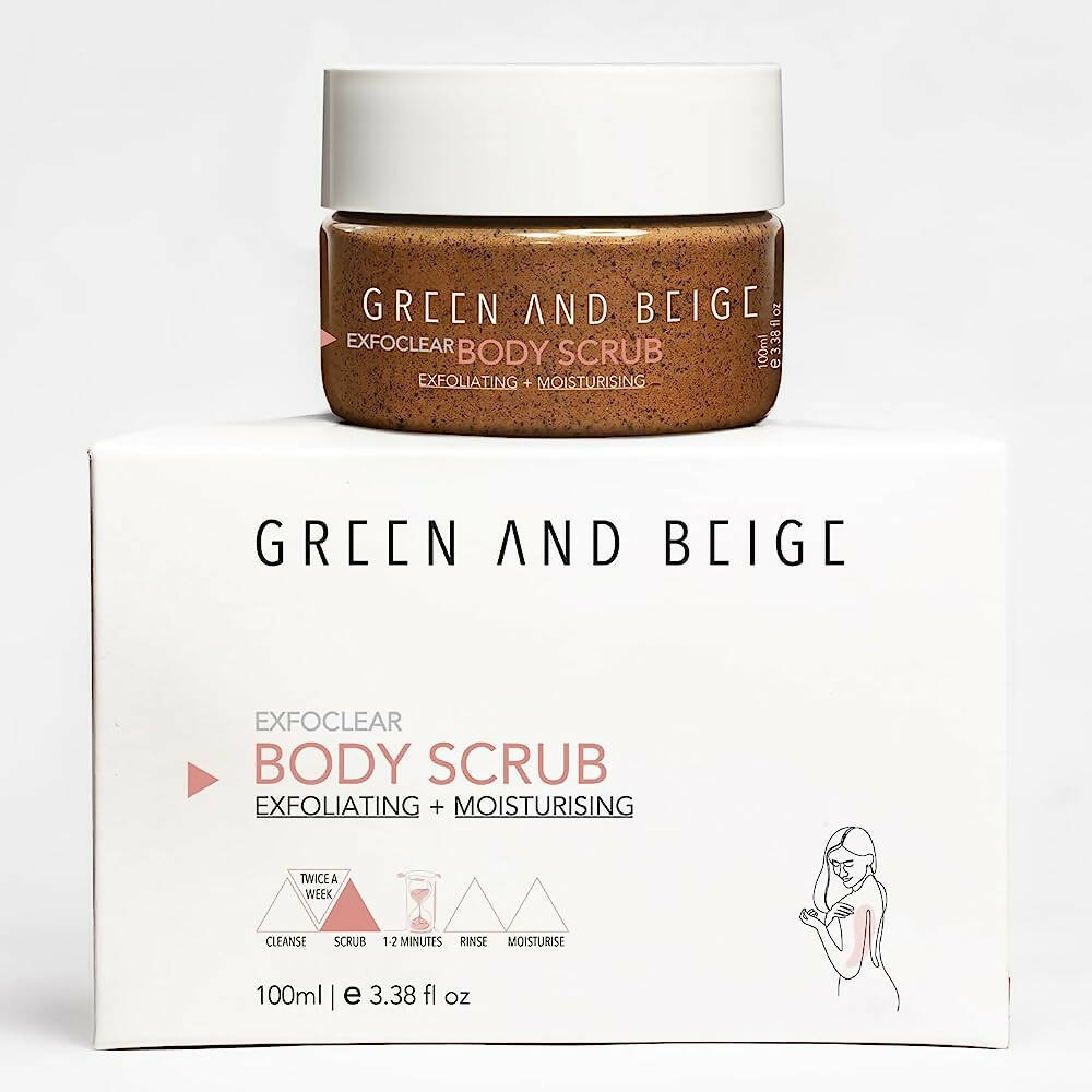 Green And Beige Exfoclear Body Scrub