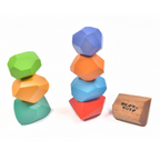 Nesta Toys Wooden Balancing Stones, Rainbow Stacking Toy for Kids, Montessori Toy (8 Pcs)
