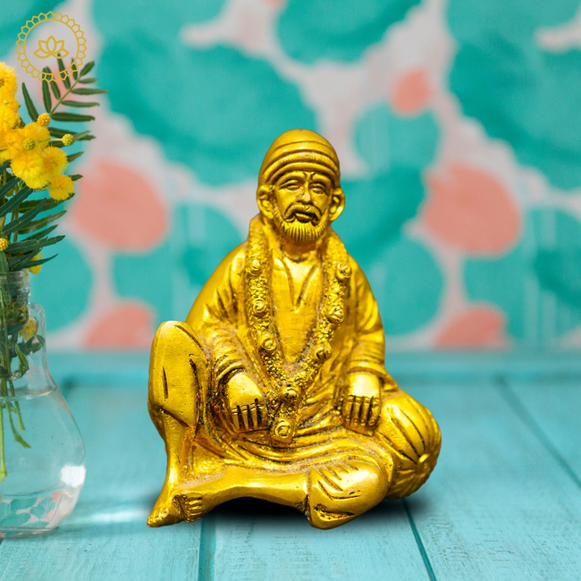 Sitting Brass Sai Baba: A Timeless Symbol of Serenity for Your Home Hover Image