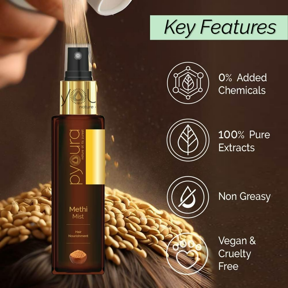 Pyoura Methi Hair Serum Mist Anti-Frizz Non-sticky & Non-greasy Hair Serum For Soft & Shiny Hair