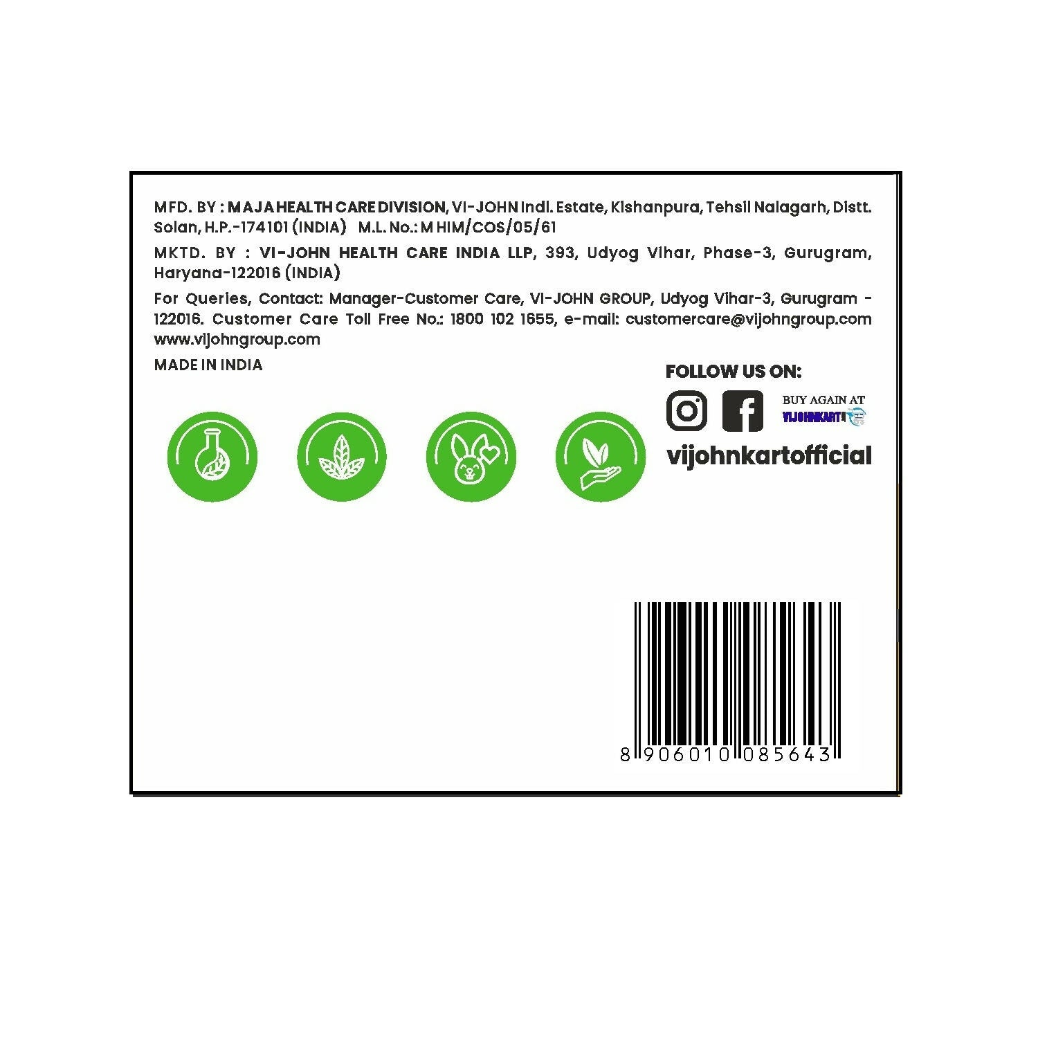 VI-JOHN Prakritik Vitamin C & Turmeric Face Pack Fades Dark Spots, 100% Natural Bio Actives