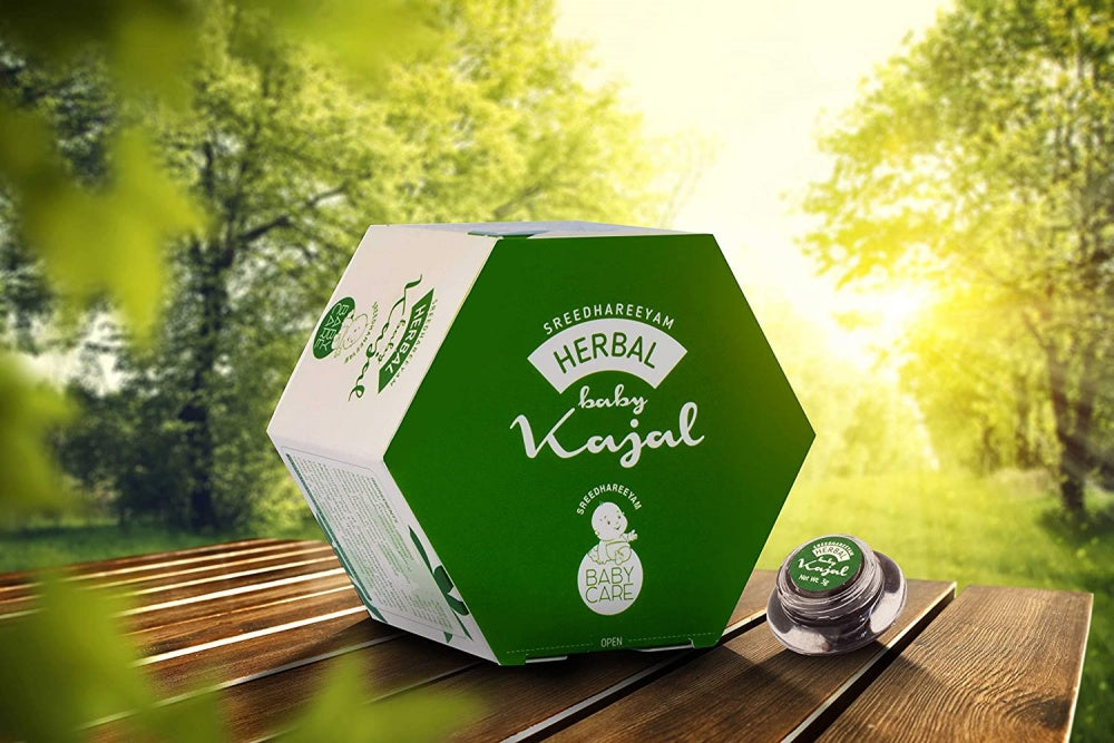 Sreedhareeyam Ayurveda Herbal Baby Kajal, for Babies and Adults with Gooseberry, Sahadevi, Yashtimadhu and Castor Oil