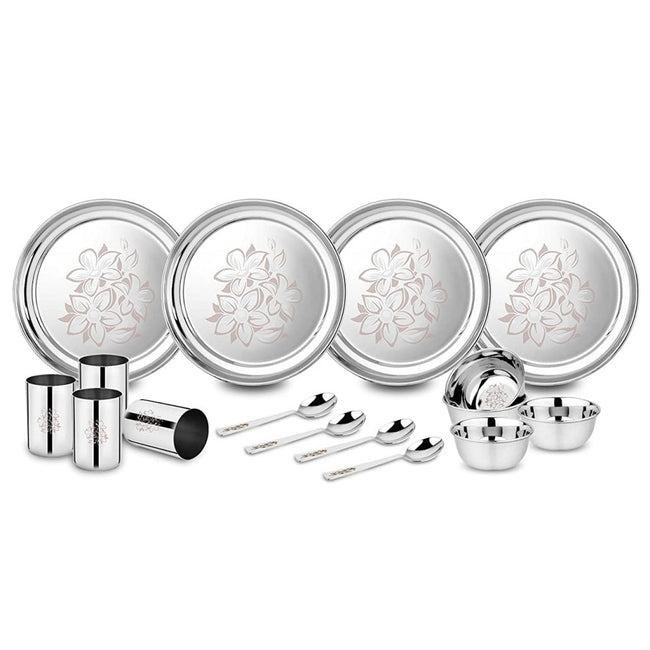 Stainless Steel Glory Dinner Set, 16-Pieces Hover Image
