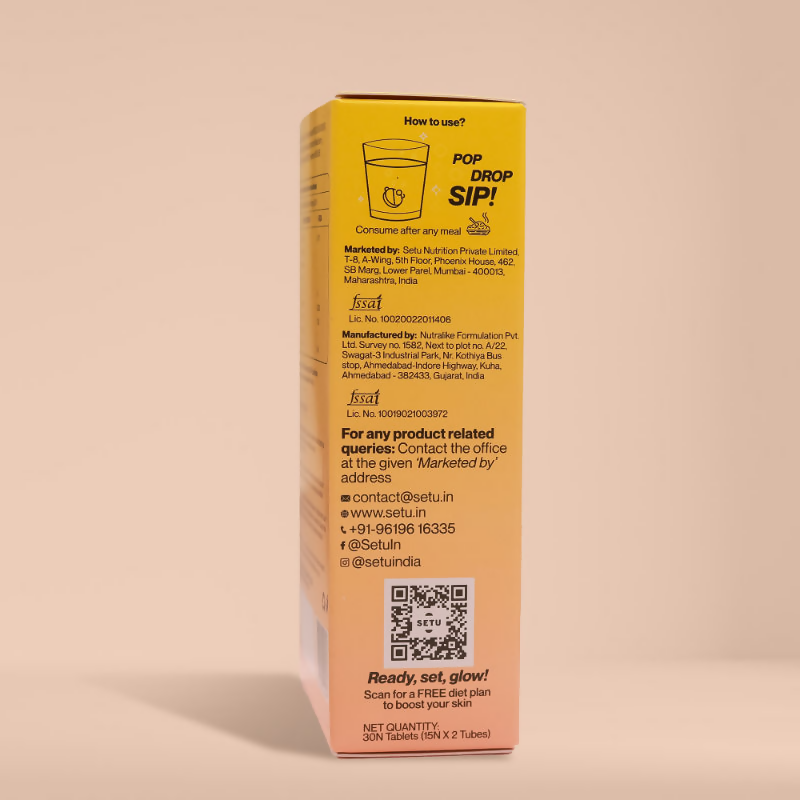 Setu Skin Renew Fizz Glutathione & Vitamin C Effervescent Tablets