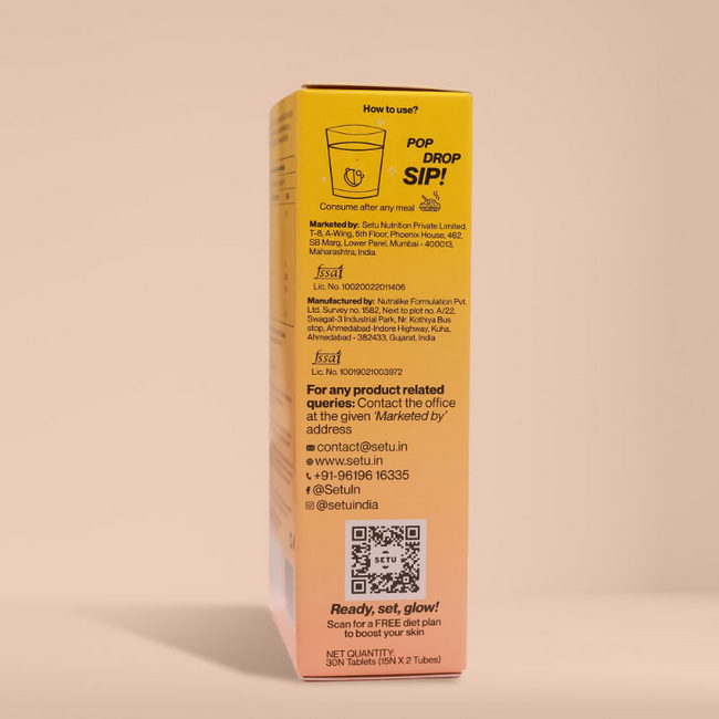 Setu Skin Renew Fizz Glutathione & Vitamin C Effervescent Tablets Main Image