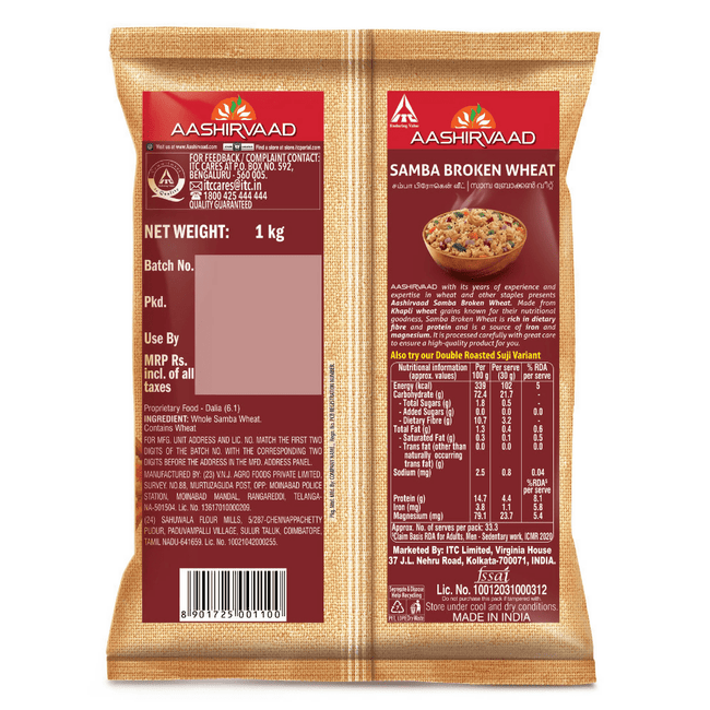 Aashirvaad Samba Broken Wheat Rava Main Image