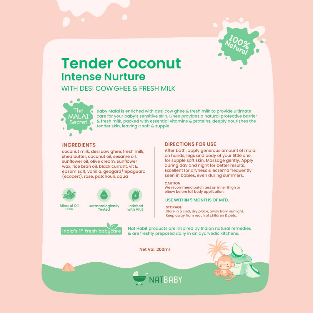 Nat Habit Baby Body Lotion - Tender Coconut