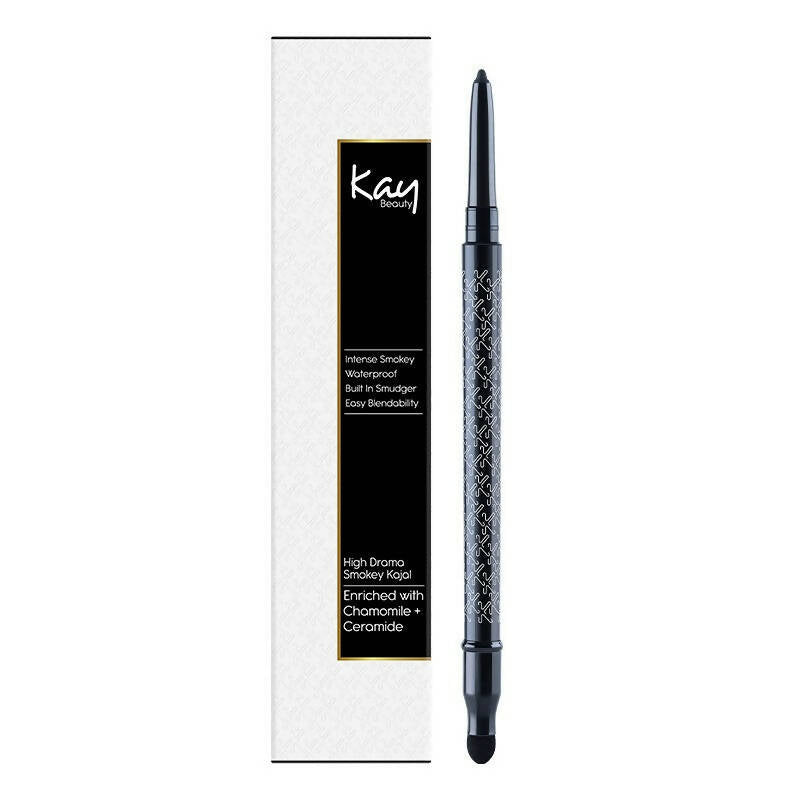 Kay Beauty By Katrina Kaif Waterproof Smokey Kajal with Smudger - Raven Hue