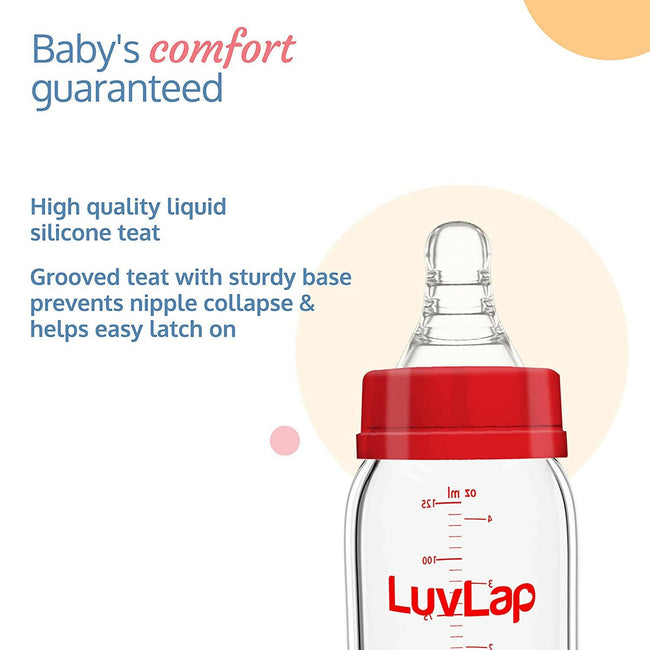 LuvLap Essential Slim Neck Glass Feeding Bottle Main Image