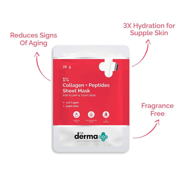 The Derma Co 1% Collagen + Peptides Sheet Mask Main Image