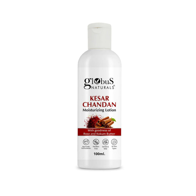 Globus Naturals Kesar Chandan Moisturizing Body Lotion For Silky Soft, Smooth, Radiant Skin, All Skin Types Hover Image