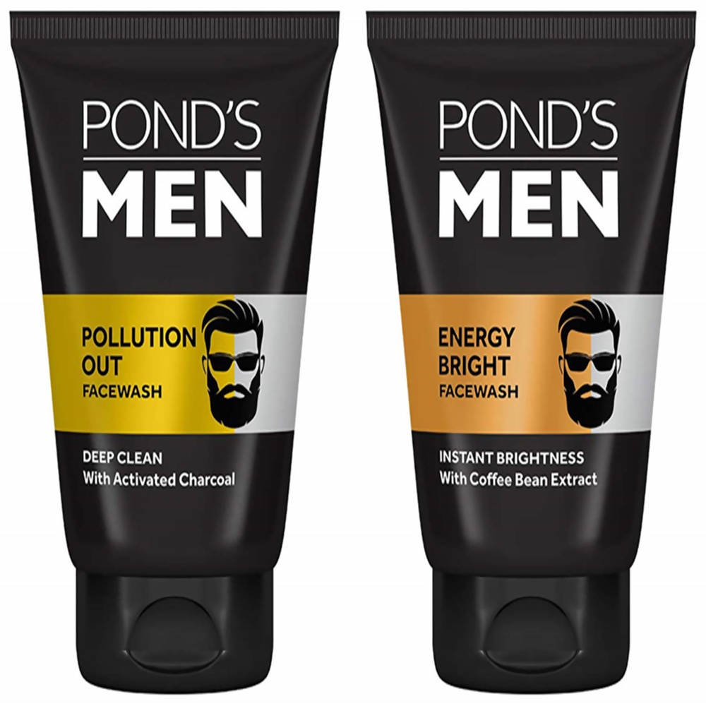 Ponds Men Pollution Out Face Wash For Deep Clean & Men Energy Bright Face Wash For Instant Brightness Combo