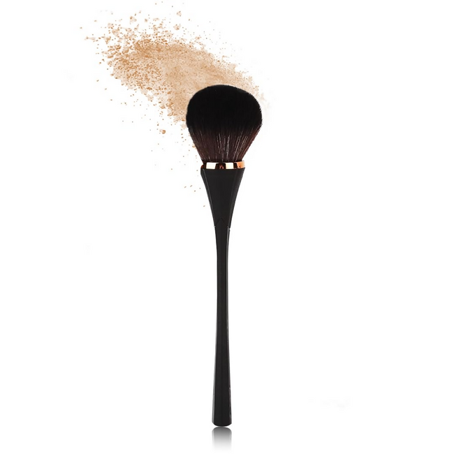 Gleva Multipurpose Professional Powder & Blush Cheek Brush - Black Loose Powder Brush Hover Image