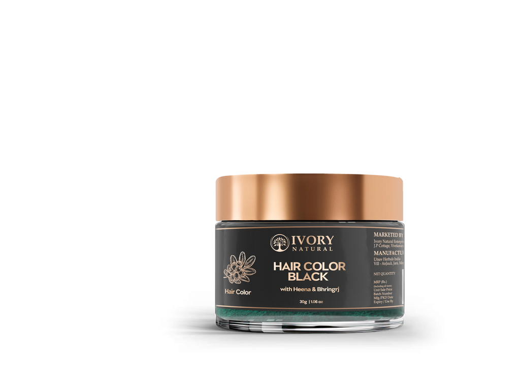 Ivory Natural Black Hair Color - Plant-Based Natural Hair Color - Both For Men Women