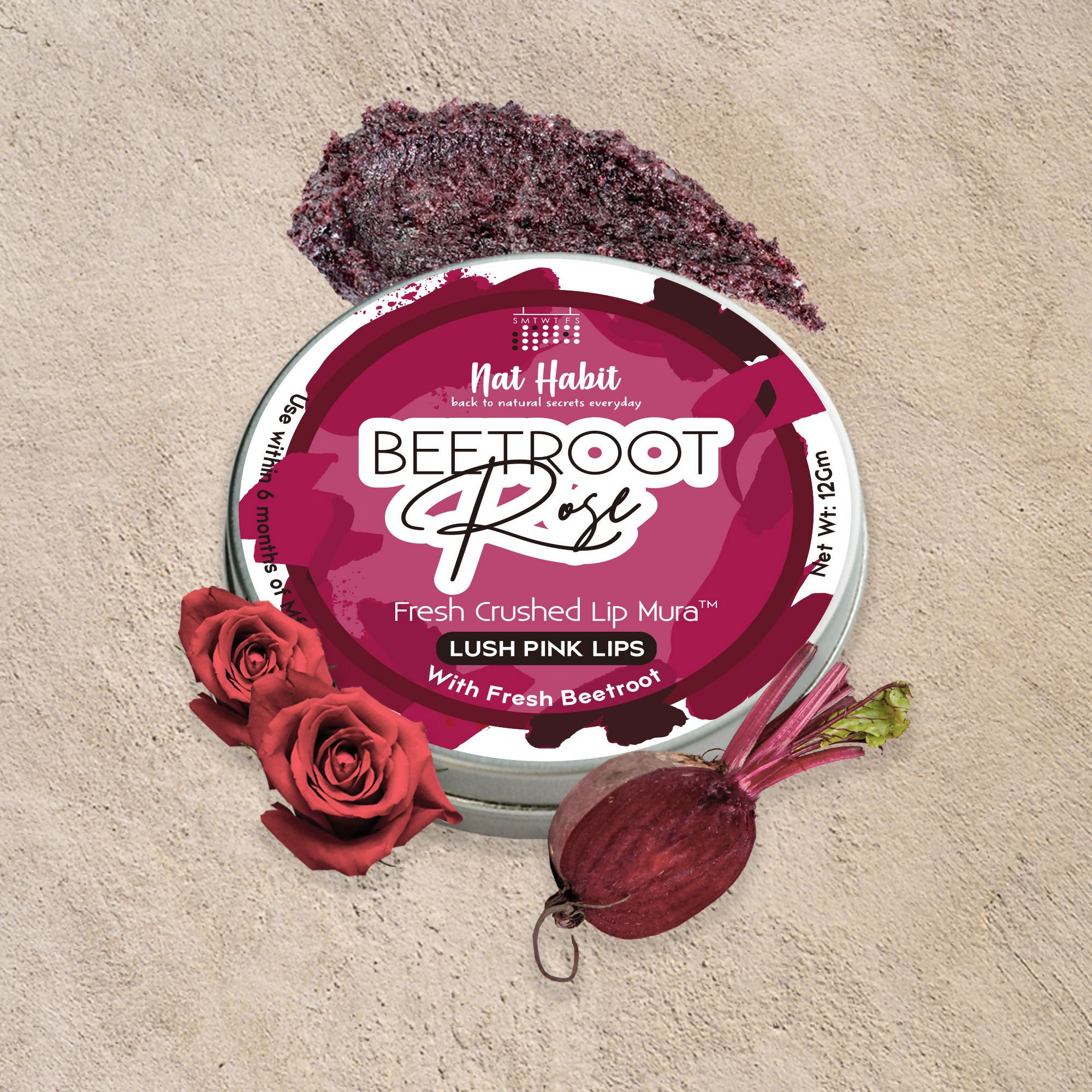 Nat Habit Beetroot Rose Fresh Lip Scrub