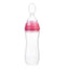 Safe-O-Kid Easy Squeezy Silicone Food Feeder Spoon (Soft Tip) Bottle- Pink- 90mL