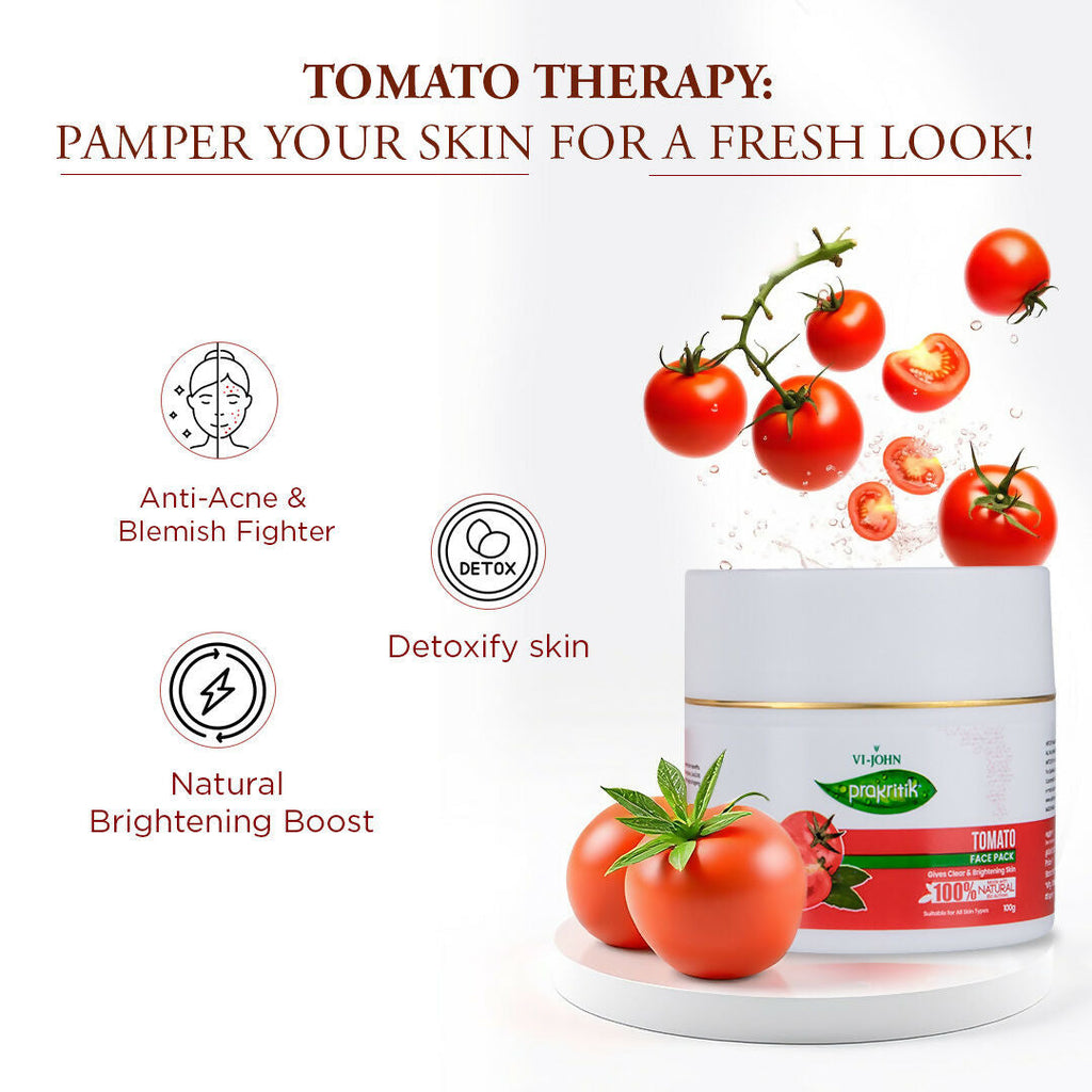 VI-JOHN Prakritik Tomato Face Pack Removes Tanning & Dead Cells Made With 100% Natural Bio Actives