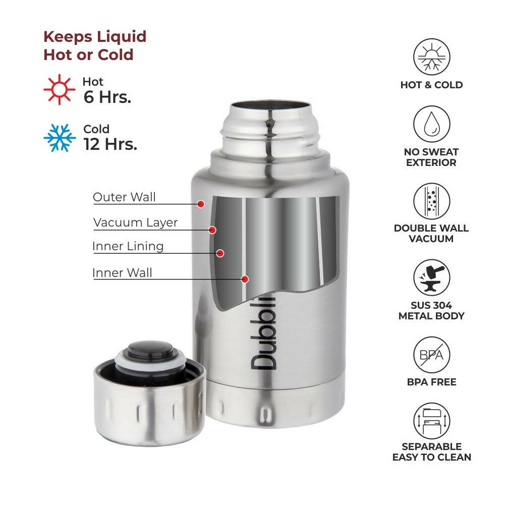 Dubblin Carry Silver Vacuum Bottle