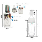 Goodmunchkins Stainless Steel Feeding Bottle, Food Feeder & Fruit Feeder Combo for Baby-(White-Green, 220ml)