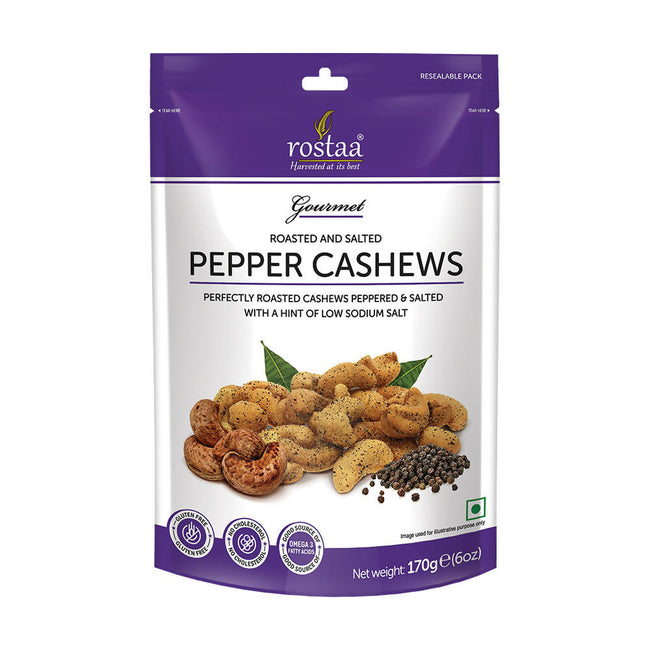 Rostaa Roasted & Salted Pepper Cashews Hover Image
