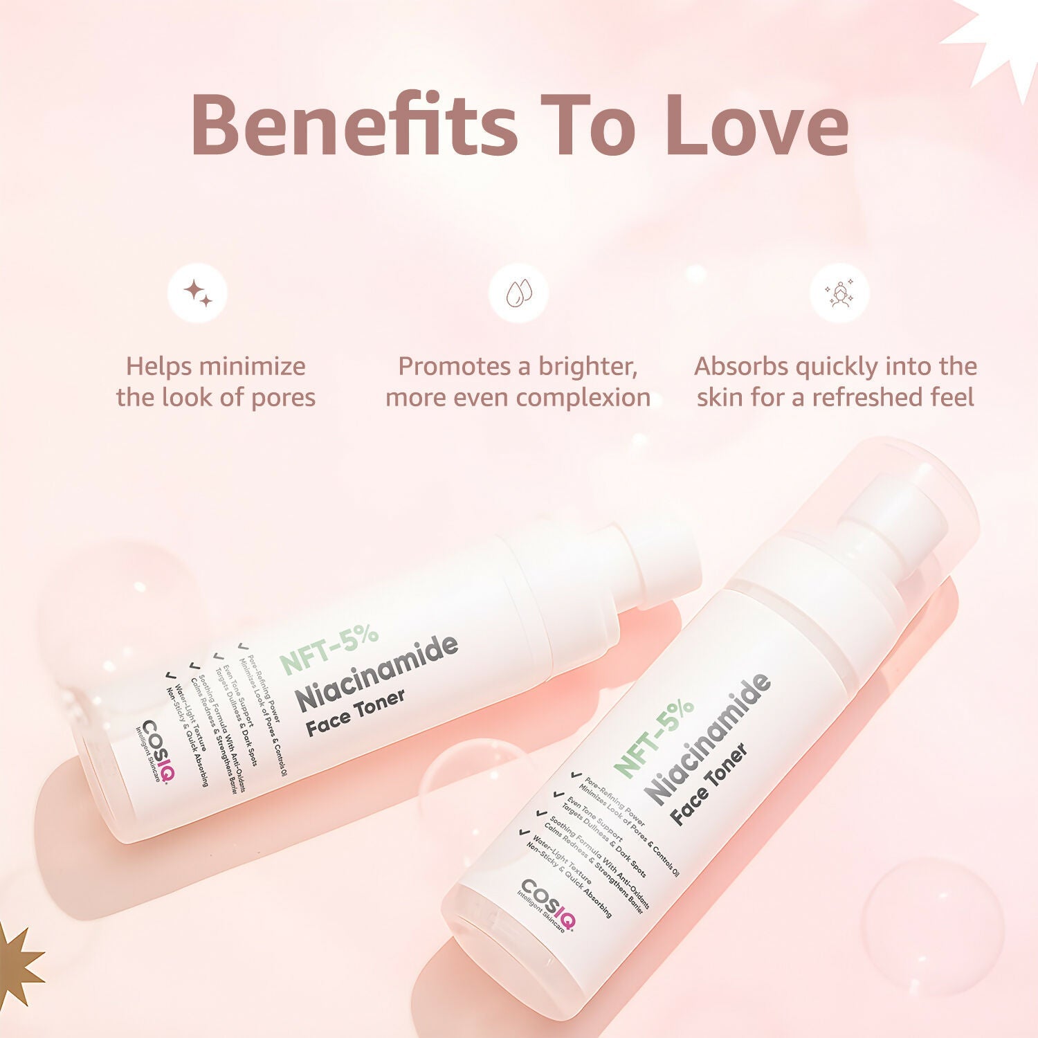 Cos-IQ 5% Niacinamide Face Toner for Oily Acne Prone Dry Combination Skin