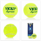 Vicky Supreme Yellow Tennis/Cricket Ball Heavy Multipurposeful Design & Durable Rubber Built