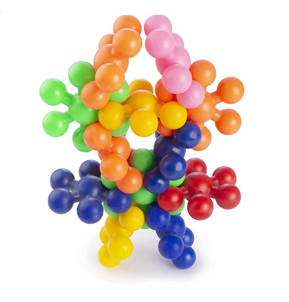 Kipa Loopy Link Interlocking Blocks Educational, Construction Blocks for Kids, Colorful Star Building Blocks Toys for Kids - Multicolour