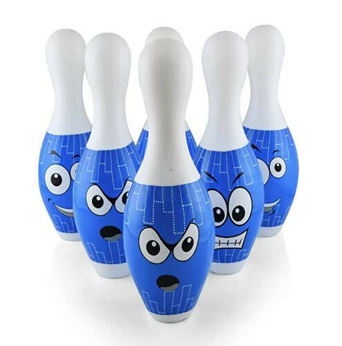 Kipa Big Size Plastic Blue Bowling Set 6 Pins 2 Balls Large Bowling Toy for Kids Multi Color with Smart Chain Carry Case Hover Image