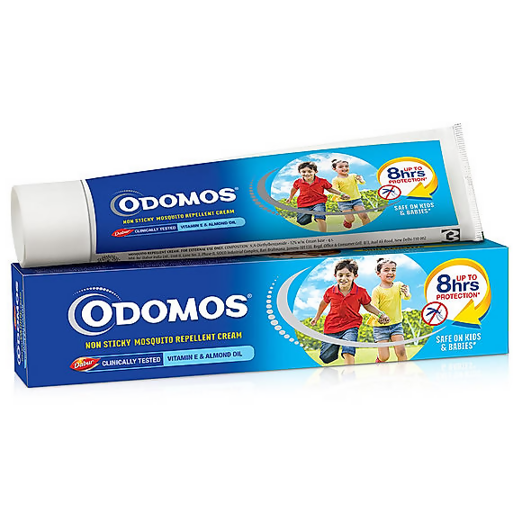 Dabur Odomos Non-Sticky Mosquito Repellent Cream With Vitamin E & Almond Hover Image