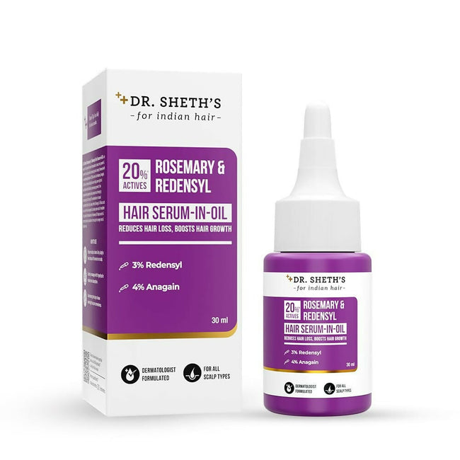Dr. Sheth’s Rosemary & Redensyl Hair Serum-in-Oil for Hair Growth & Reduce Hair Fall Hover Image