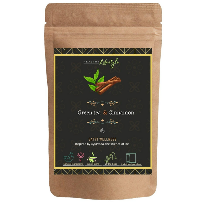 Satvi Wellness Blend Of Green Tea And Cinnamon Tea Bags Hover Image