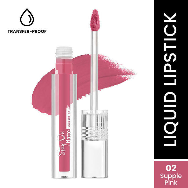 Swiss Beauty Stay On Matte Liquid Lipstick - 2 Supple Pink Main Image