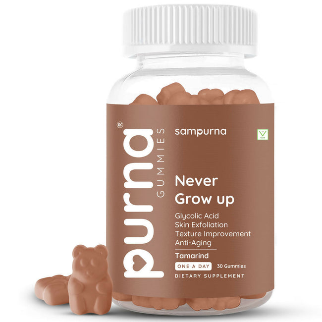 Purna Never Grow Up Glycolic Acid Gummies - Tamarind Hover Image