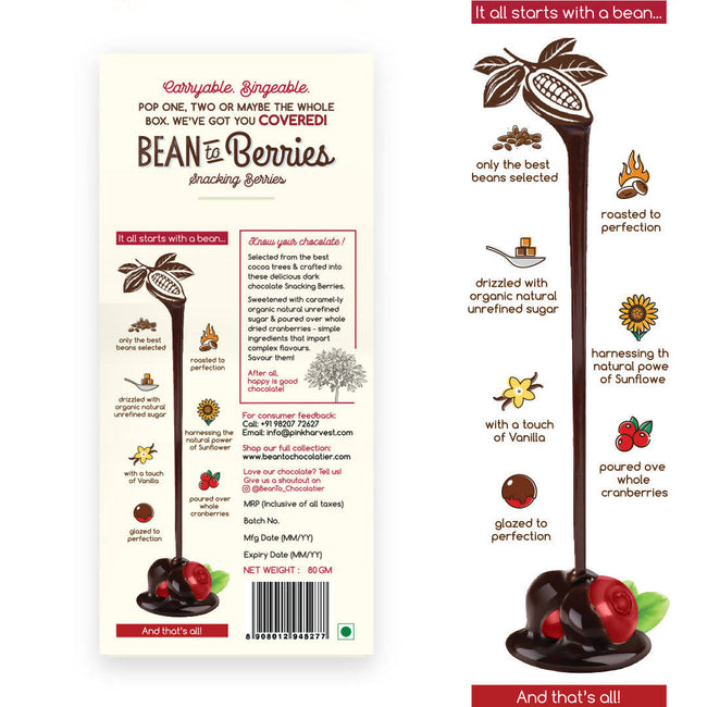 Pink Harvest Bean To Berries Chocolate Coated Cranberries Main Image