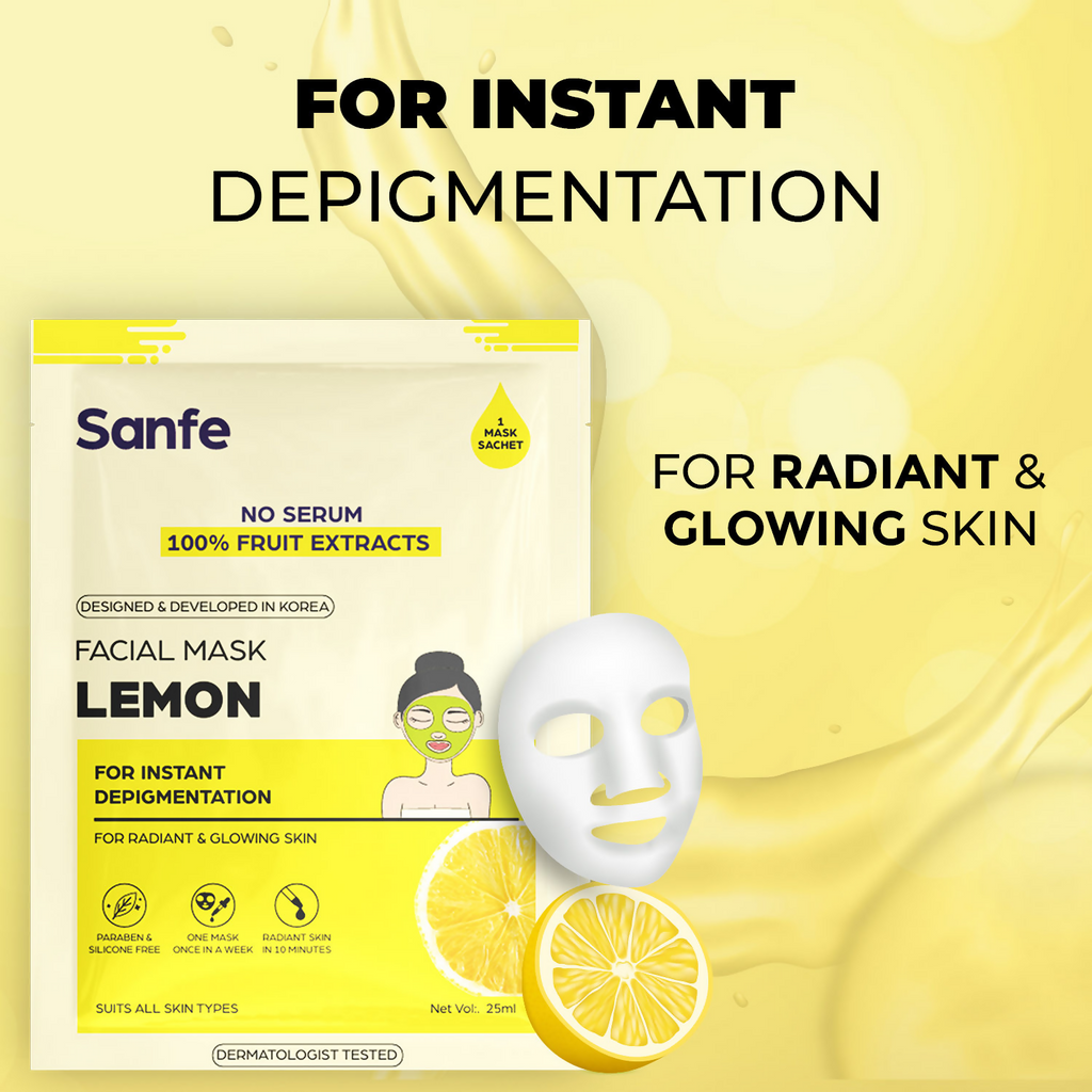 Sanfe Instant Depigmentation Lemon Facial Mask