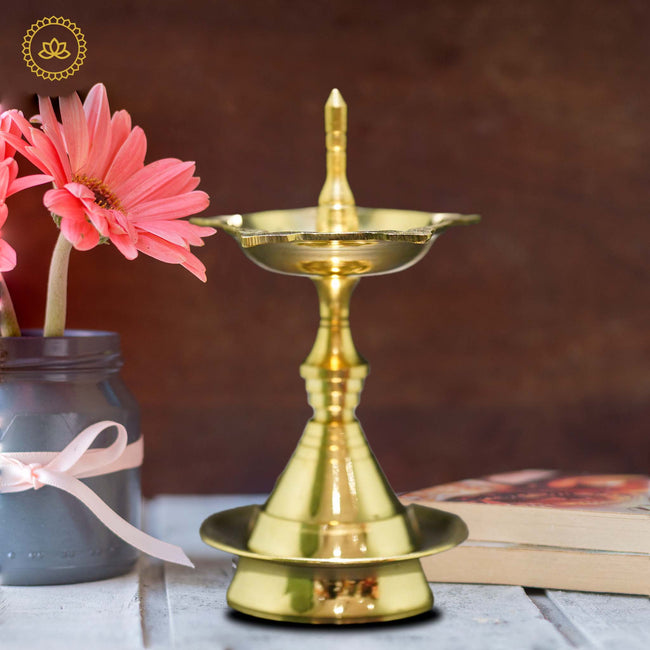 Udupi Deepa: Exquisite Brass Diya for Festivities Hover Image