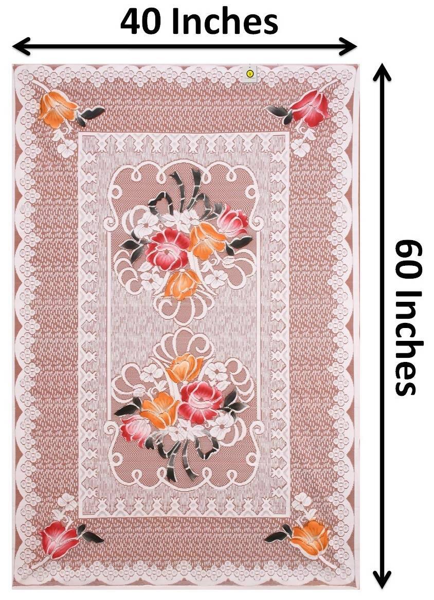 Yellow Weaves Cotton Floral Designer Rectangular Center 4 Seater Table Cover - Limited Time Offer